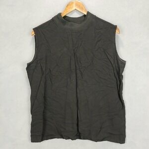 Marisa by N. Campbell Tank Top Womens Medium Black Rayyon Classic Mock Neck